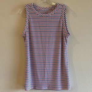 NWT Lane Bryant Women's Striped Sleeveless Top - Red, Blue, White Size 14/16